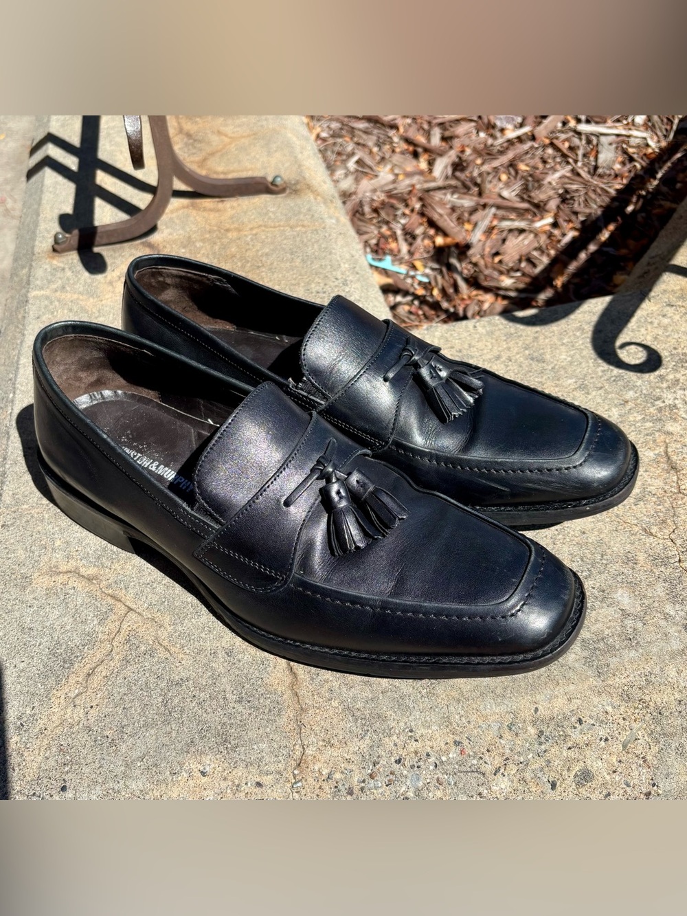 Men's Johnston & Murphy Black Leather Tassel Loafers 11